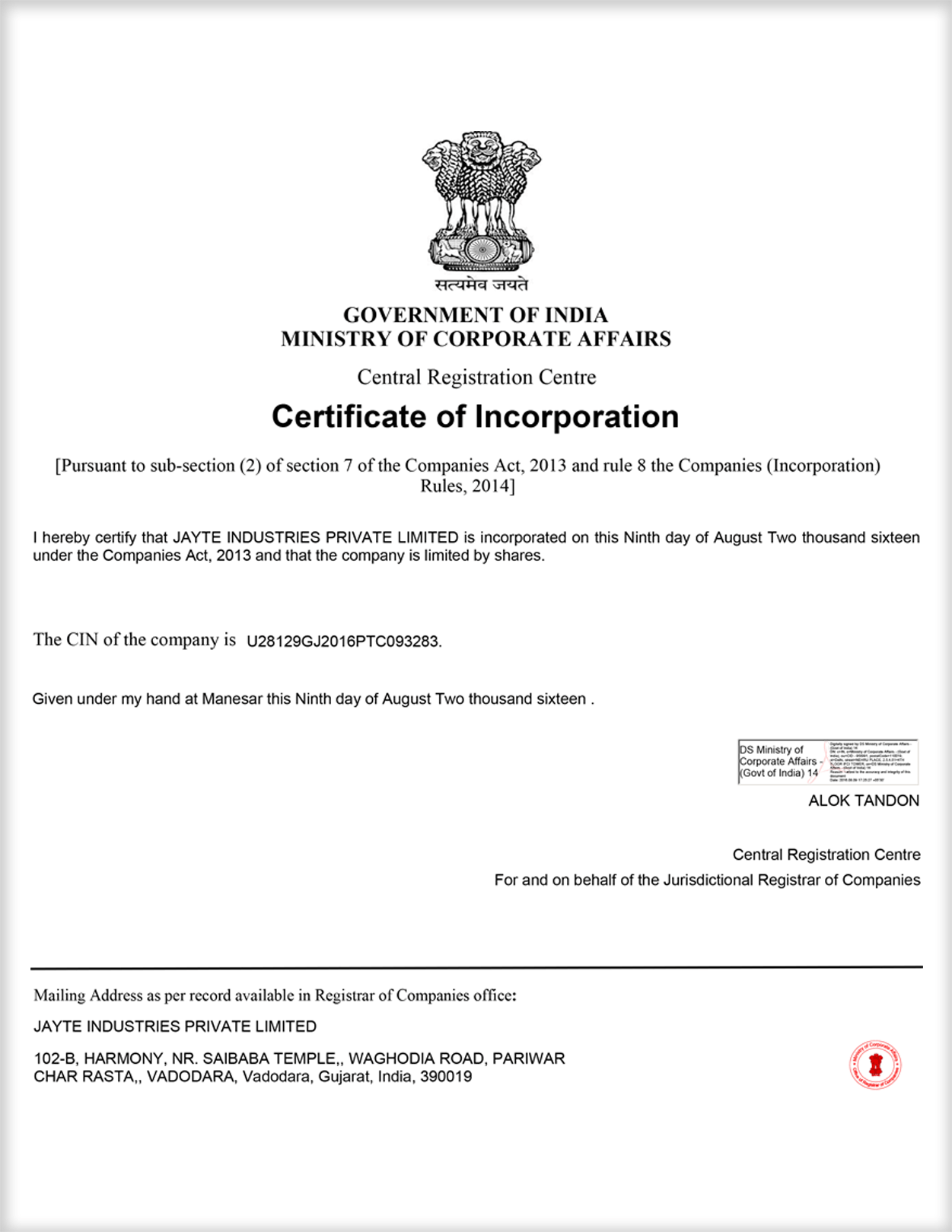 Jayte Industries Private Ltd